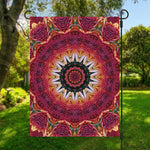 Pink Flower Kaleidoscope Print Garden Flag