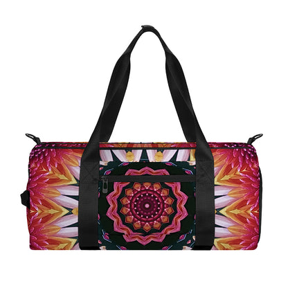Pink Flower Kaleidoscope Print Gym Bag