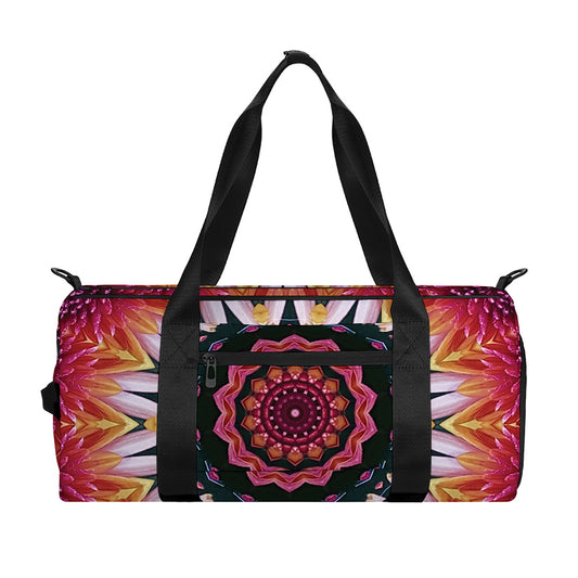 Pink Flower Kaleidoscope Print Gym Bag