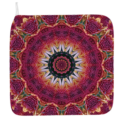 Pink Flower Kaleidoscope Print Hand Towel