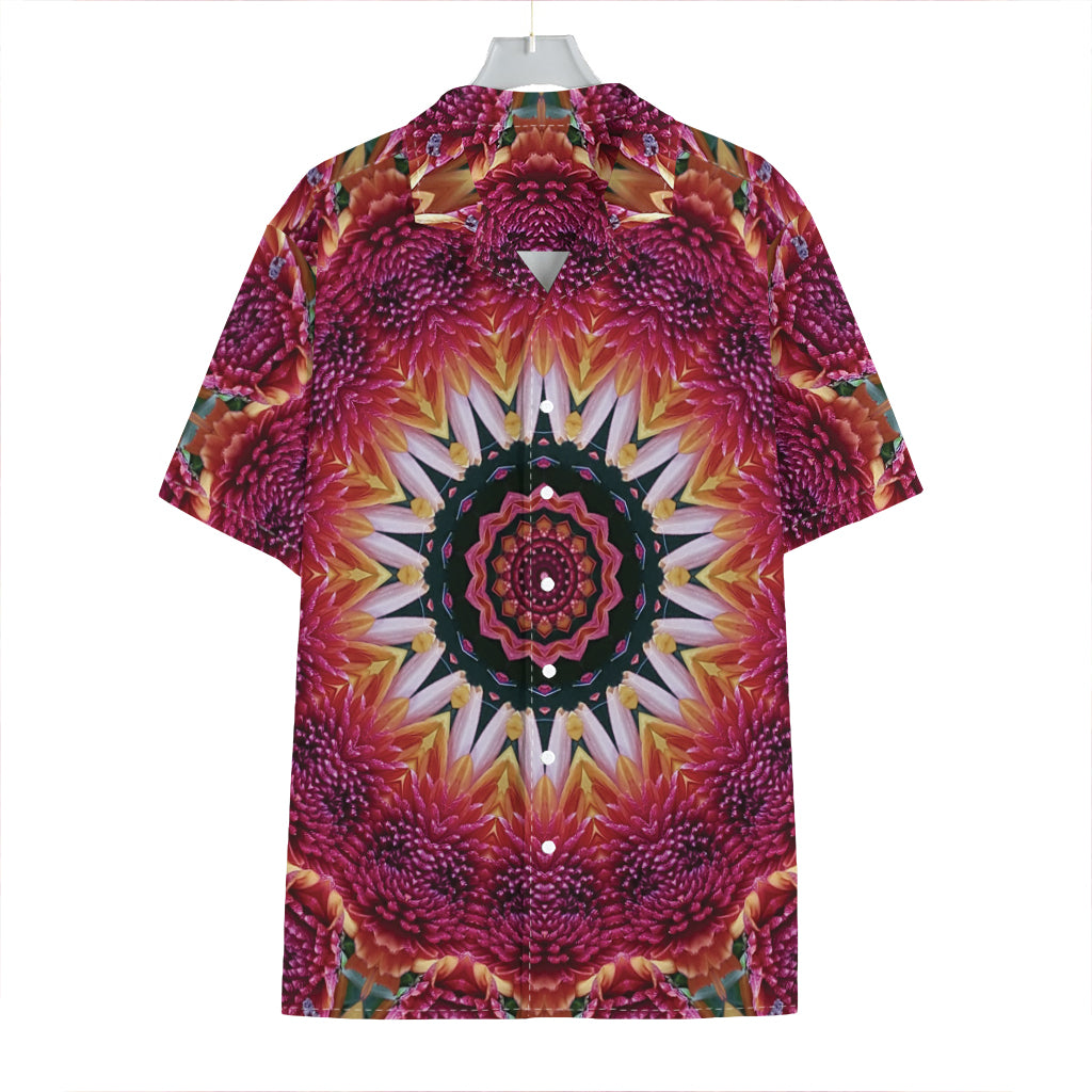 Pink Flower Kaleidoscope Print Hawaiian Shirt