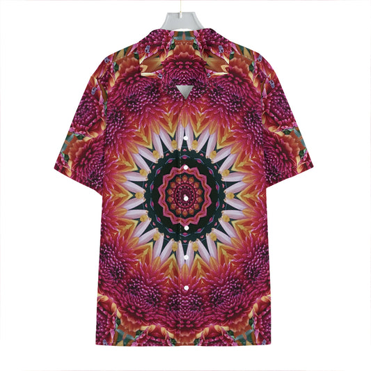 Pink Flower Kaleidoscope Print Hawaiian Shirt