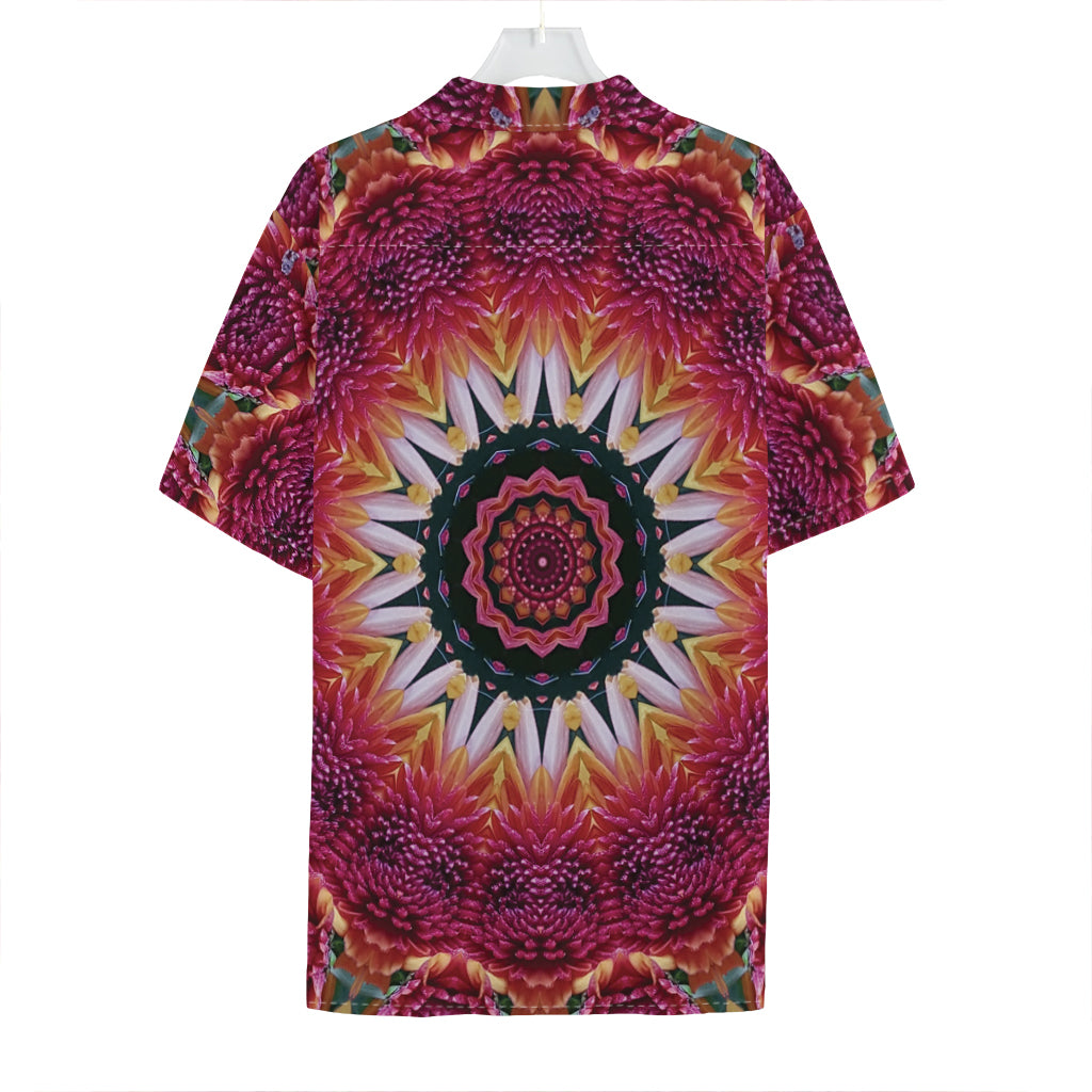 Pink Flower Kaleidoscope Print Hawaiian Shirt