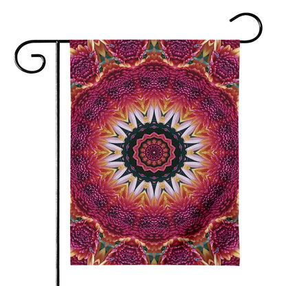 Pink Flower Kaleidoscope Print House Flag