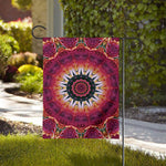 Pink Flower Kaleidoscope Print House Flag