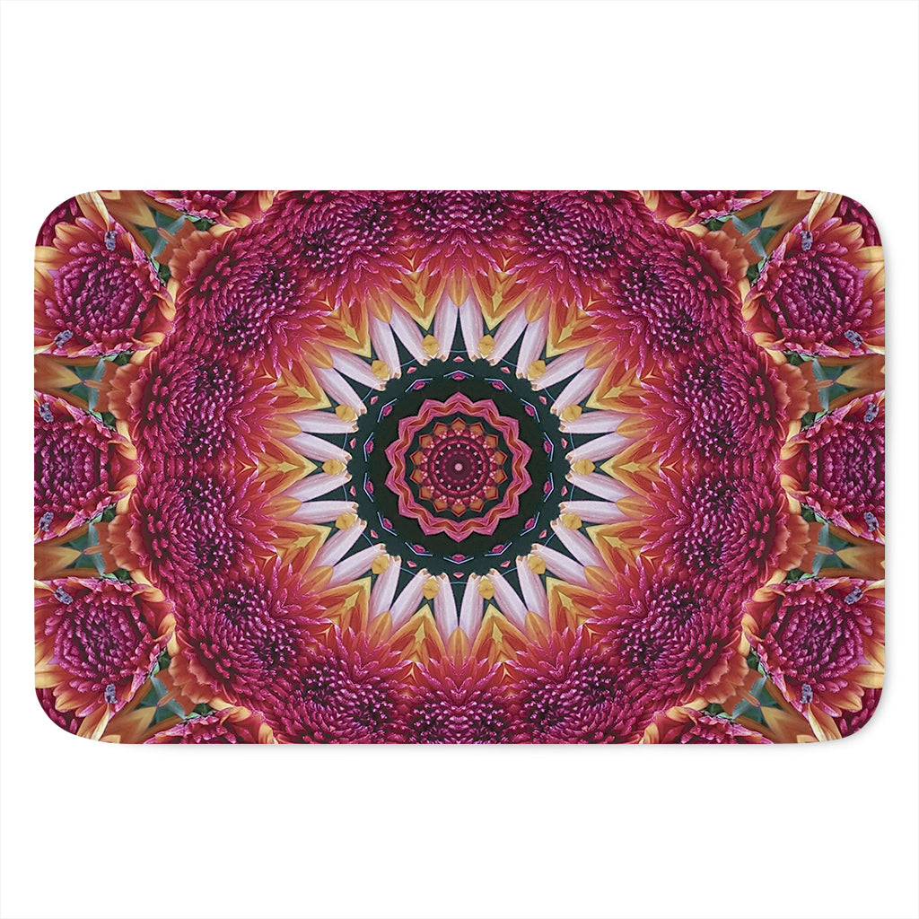 Pink Flower Kaleidoscope Print Indoor Door Mat