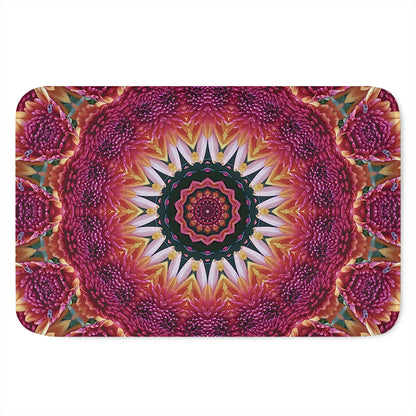 Pink Flower Kaleidoscope Print Indoor Door Mat