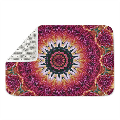 Pink Flower Kaleidoscope Print Indoor Door Mat