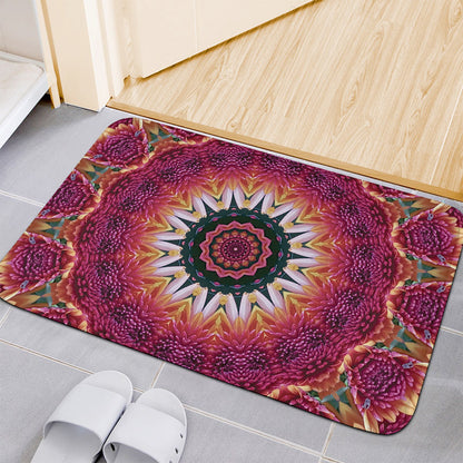 Pink Flower Kaleidoscope Print Indoor Door Mat