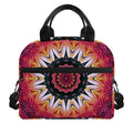 Pink Flower Kaleidoscope Print Insulated Lunch Bag