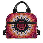 Pink Flower Kaleidoscope Print Insulated Lunch Bag