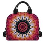 Pink Flower Kaleidoscope Print Insulated Lunch Bag