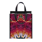 Pink Flower Kaleidoscope Print Insulated Lunch Tote