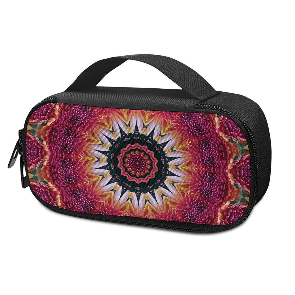 Pink Flower Kaleidoscope Print Insulin Cooler Travel Case
