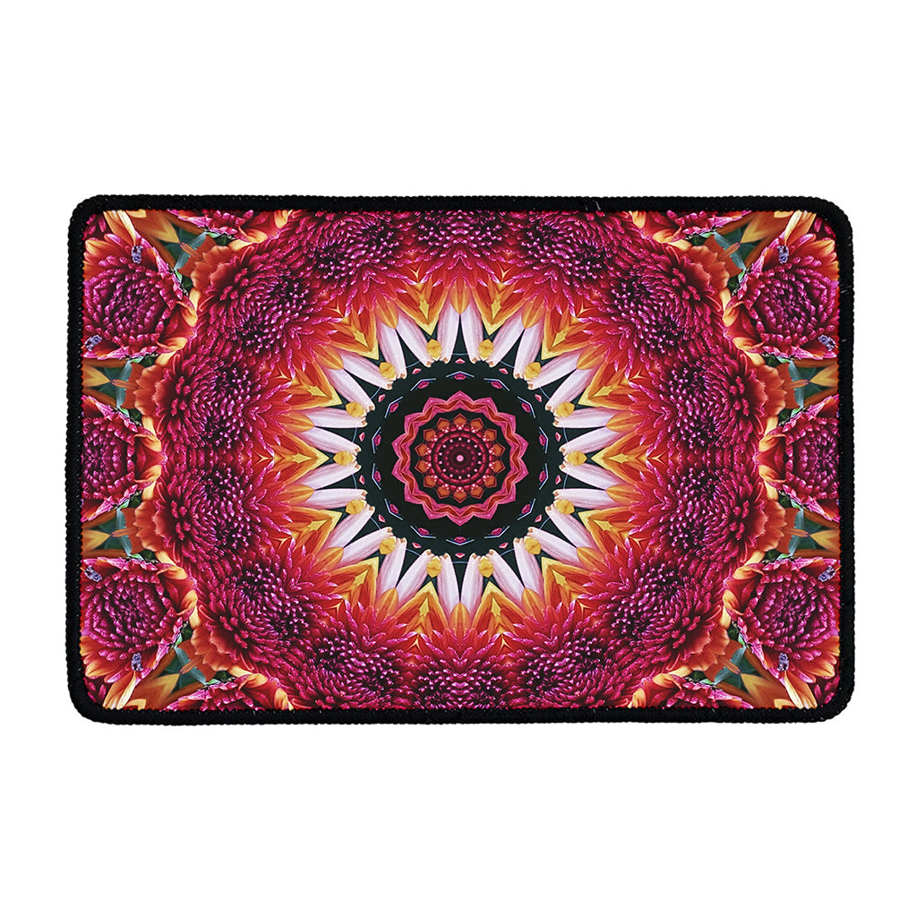 Pink Flower Kaleidoscope Print Kitchen Mat