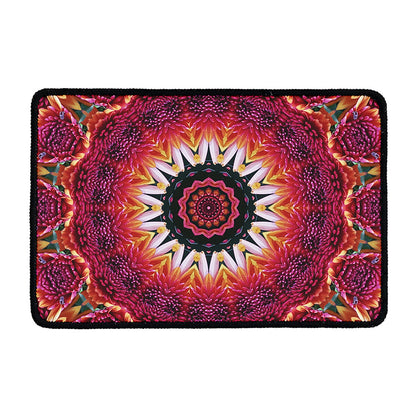 Pink Flower Kaleidoscope Print Kitchen Mat