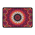 Pink Flower Kaleidoscope Print Kitchen Mat