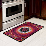 Pink Flower Kaleidoscope Print Kitchen Mat
