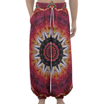Pink Flower Kaleidoscope Print Lantern Pants