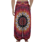 Pink Flower Kaleidoscope Print Lantern Pants