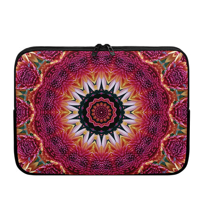 Pink Flower Kaleidoscope Print Laptop Sleeve