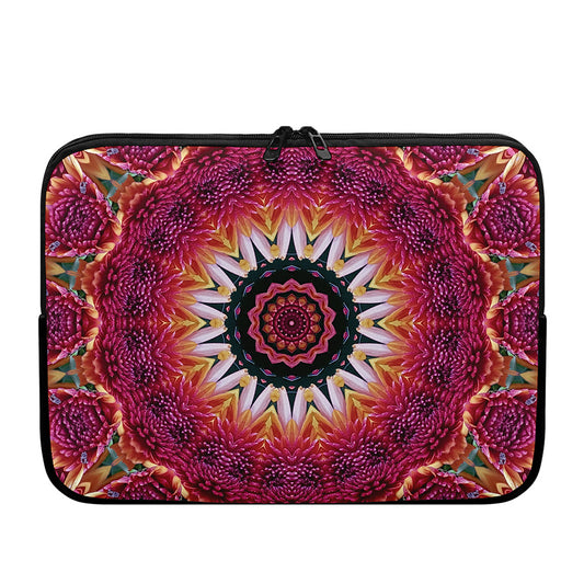 Pink Flower Kaleidoscope Print Laptop Sleeve