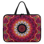 Pink Flower Kaleidoscope Print Laptop Sleeve With Handle