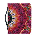 Pink Flower Kaleidoscope Print Leather Bible Cover