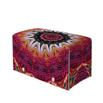 Pink Flower Kaleidoscope Print Leather Tissue Box Cover