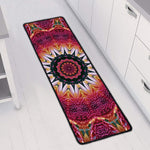 Pink Flower Kaleidoscope Print Long Kitchen Mat