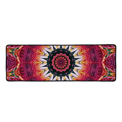 Pink Flower Kaleidoscope Print Long Kitchen Mat