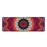Pink Flower Kaleidoscope Print Long Kitchen Mat
