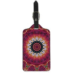Pink Flower Kaleidoscope Print Luggage Tag