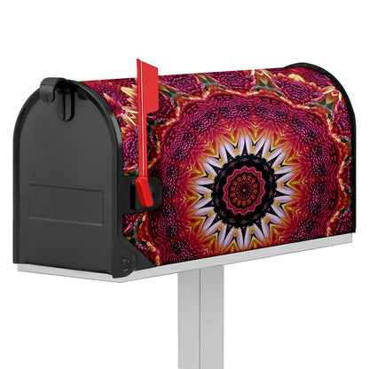 Pink Flower Kaleidoscope Print Mailbox Cover