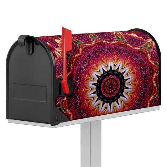 Pink Flower Kaleidoscope Print Mailbox Cover