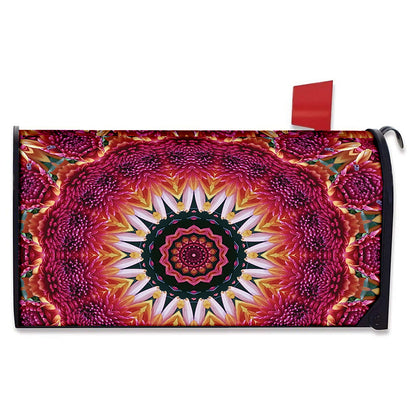 Pink Flower Kaleidoscope Print Mailbox Cover