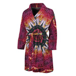 Pink Flower Kaleidoscope Print Men's Bathrobe