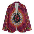 Pink Flower Kaleidoscope Print Men's Blazer