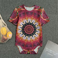 Pink Flower Kaleidoscope Print Men's Bodysuit
