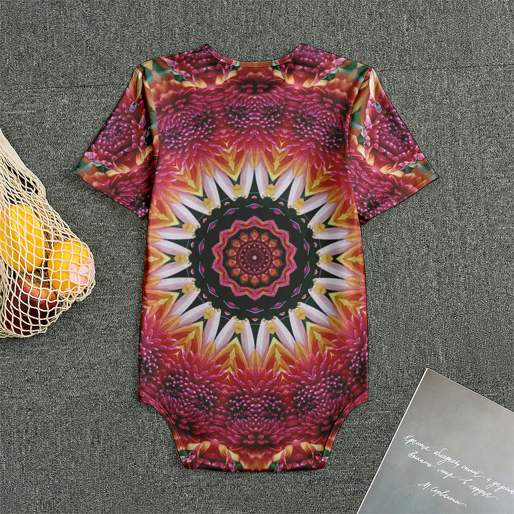 Pink Flower Kaleidoscope Print Men's Bodysuit