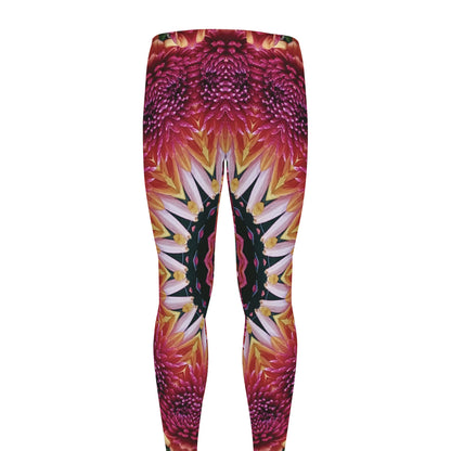 Pink Flower Kaleidoscope Print Men's leggings