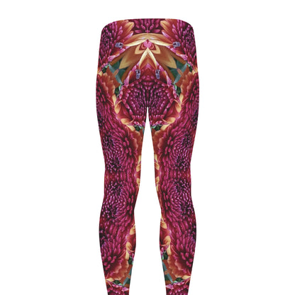 Pink Flower Kaleidoscope Print Men's leggings