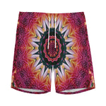 Pink Flower Kaleidoscope Print Men's Sports Shorts