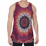 Pink Flower Kaleidoscope Print Men's Velvet Tank Top