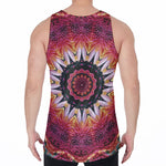Pink Flower Kaleidoscope Print Men's Velvet Tank Top