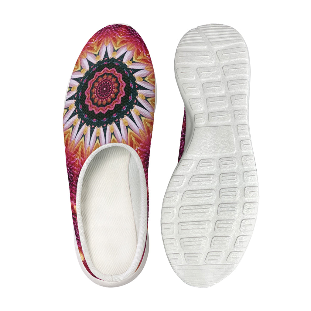 Pink Flower Kaleidoscope Print Mesh Casual Shoes