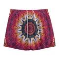 Pink Flower Kaleidoscope Print Mesh Shorts