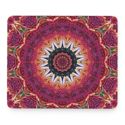Pink Flower Kaleidoscope Print Mouse Pad