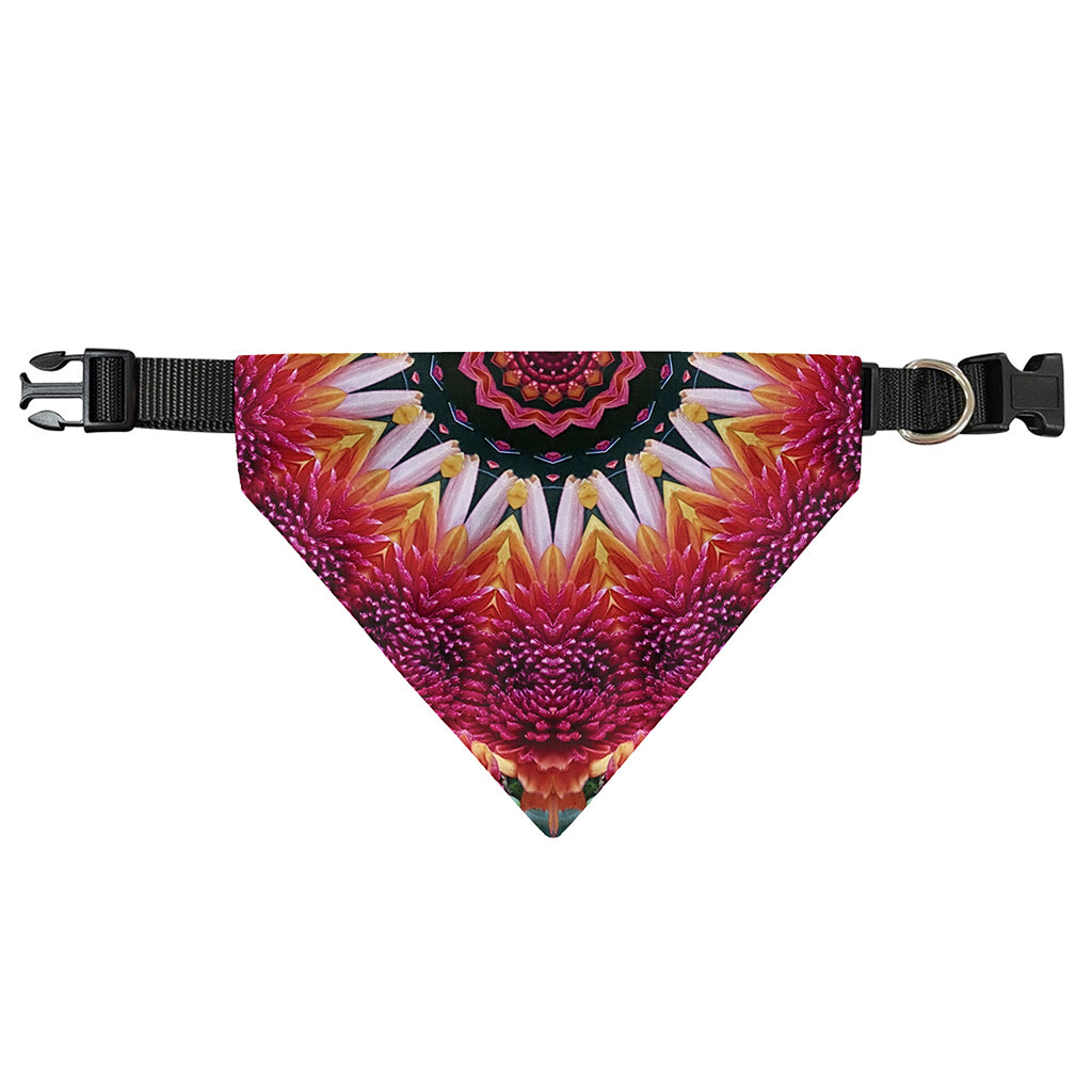 Pink Flower Kaleidoscope Print Over The Collar Dog Bandana