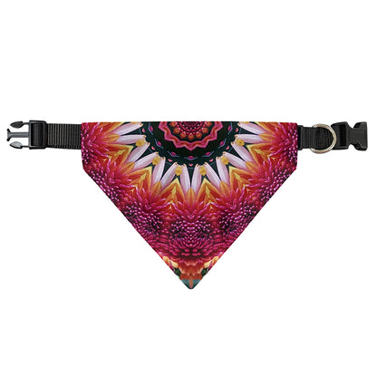 Pink Flower Kaleidoscope Print Over The Collar Dog Bandana